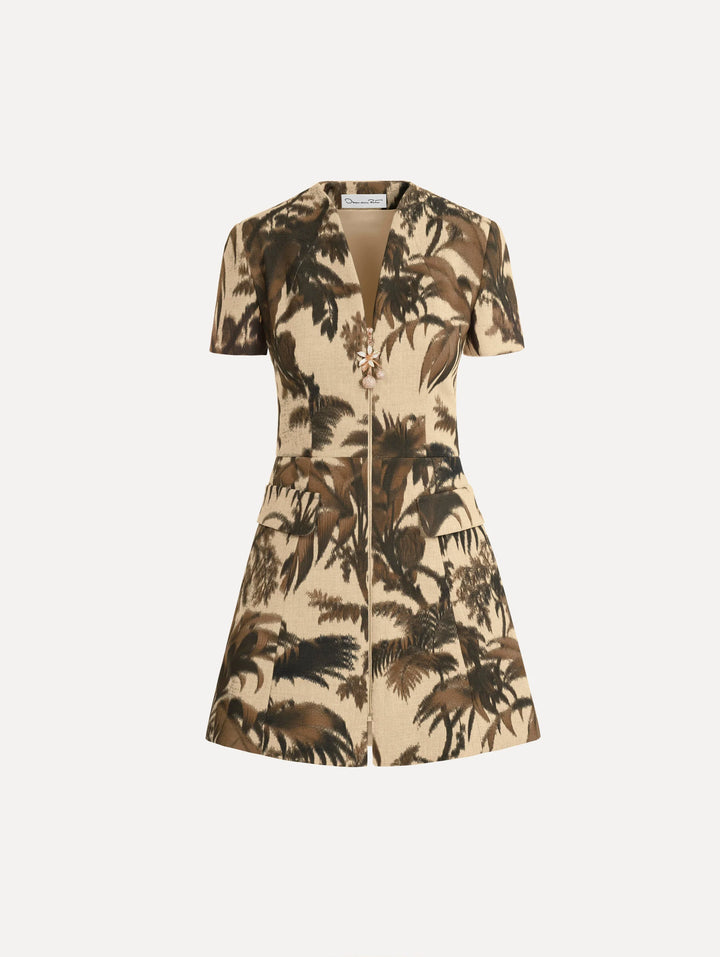 Palm Day Mini Dress - Brown