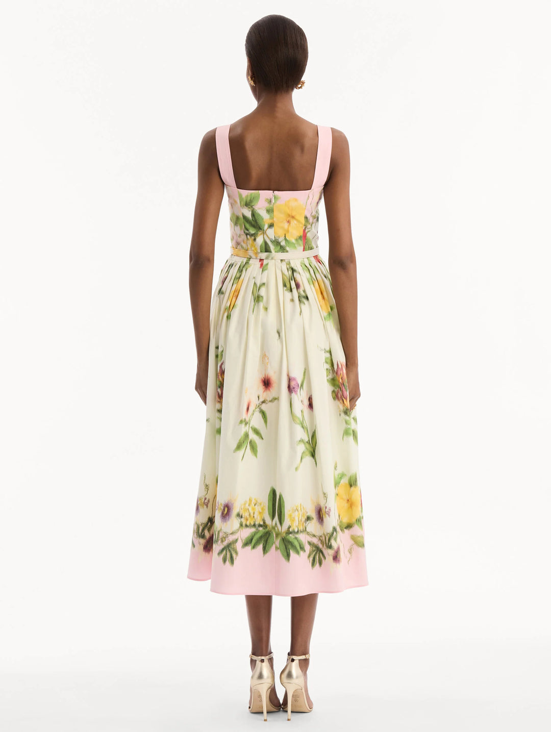 Dominican Mixed-Floral Cotton Poplin Dress