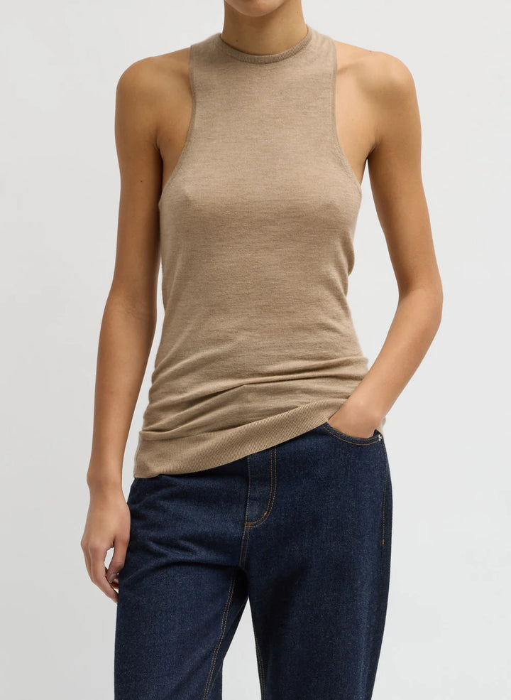 Tissue Cashmere Tank - Bone