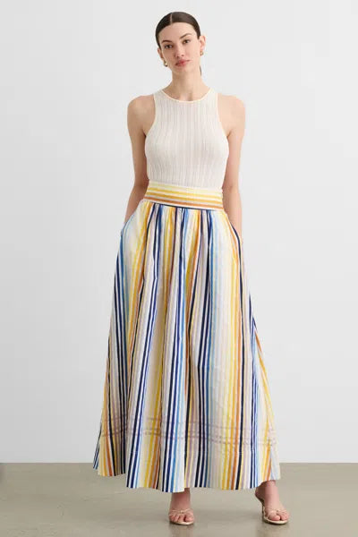 Gwyneth Midi Skirt - Blue Multi