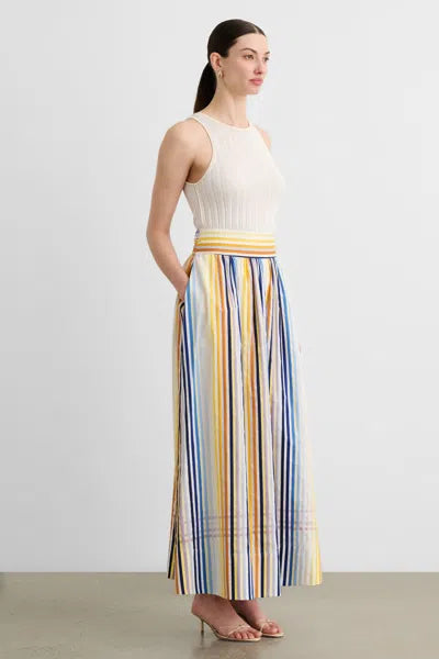 Gwyneth Midi Skirt - Blue Multi