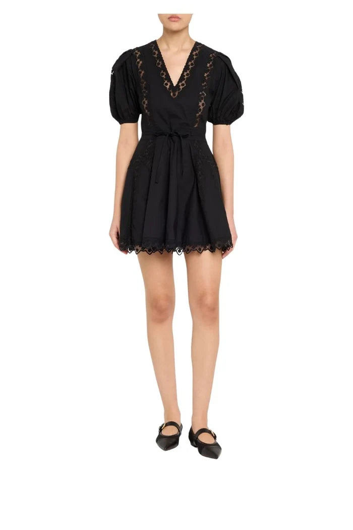 Camila Short Sleeve Mini Dress - Black