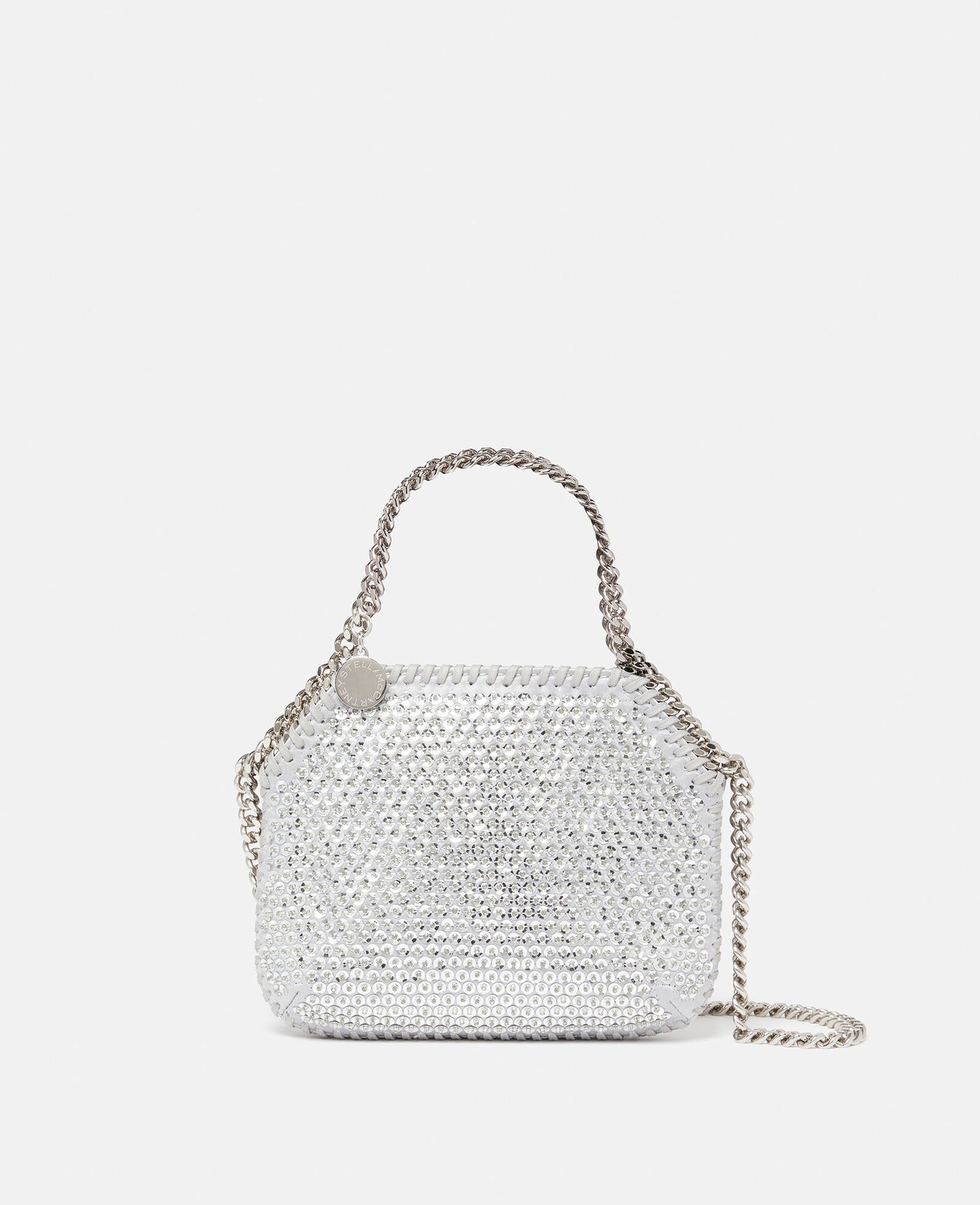 Falabella Crystal Mesh Mini Tote Bag - Silver