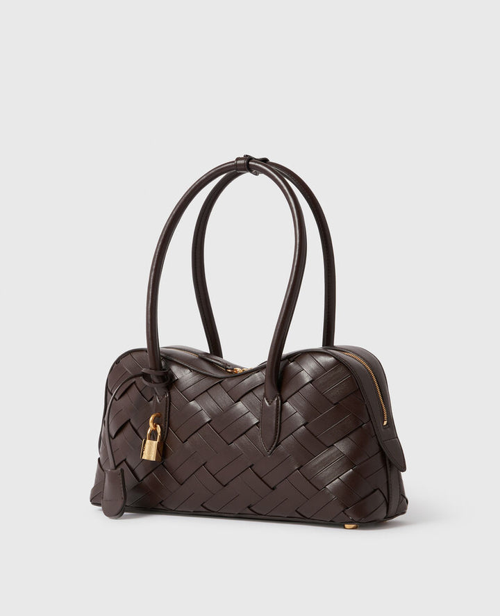 Stella Ryder Woven Shoulder Bag - Chocolate