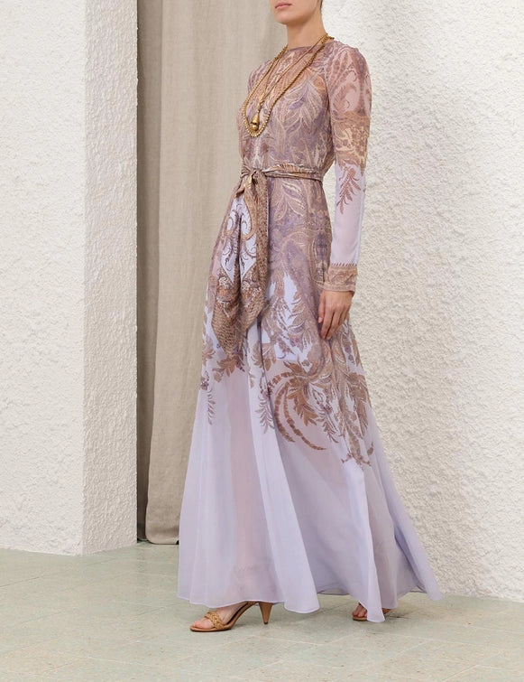 Hypnotic Sheath Dress - Lilac Paisley