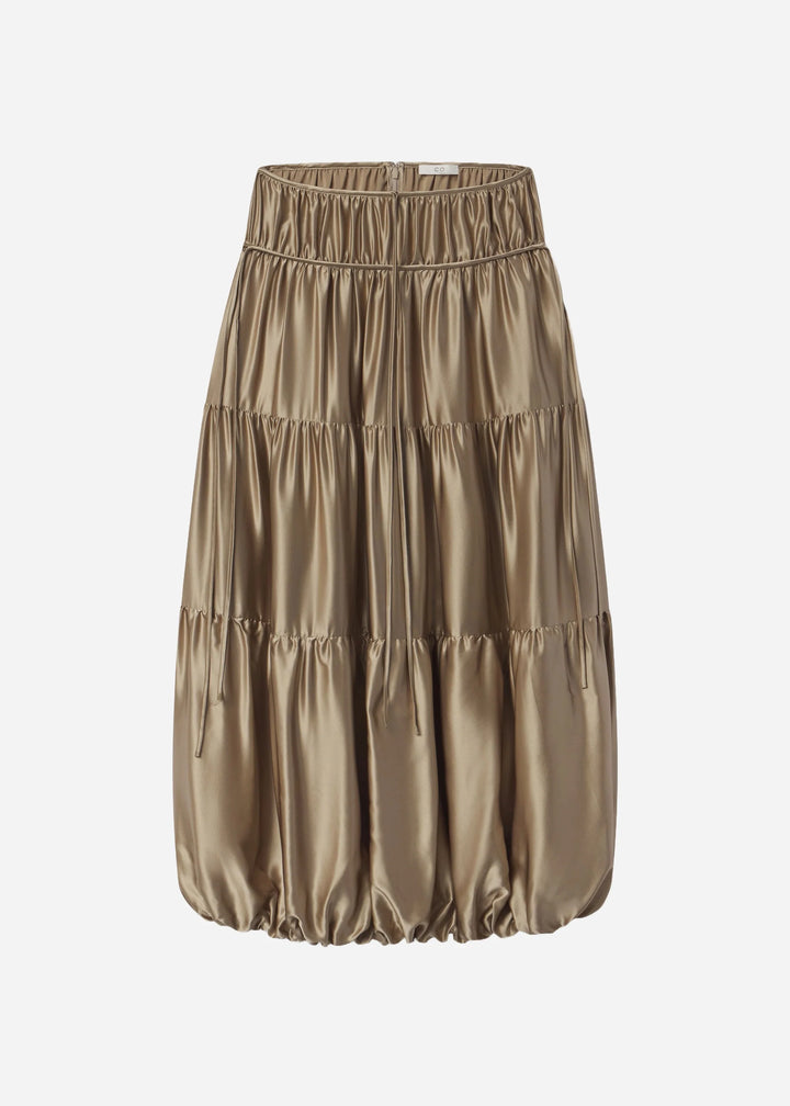 Soft Gathered Bubble Skirt - Bronze