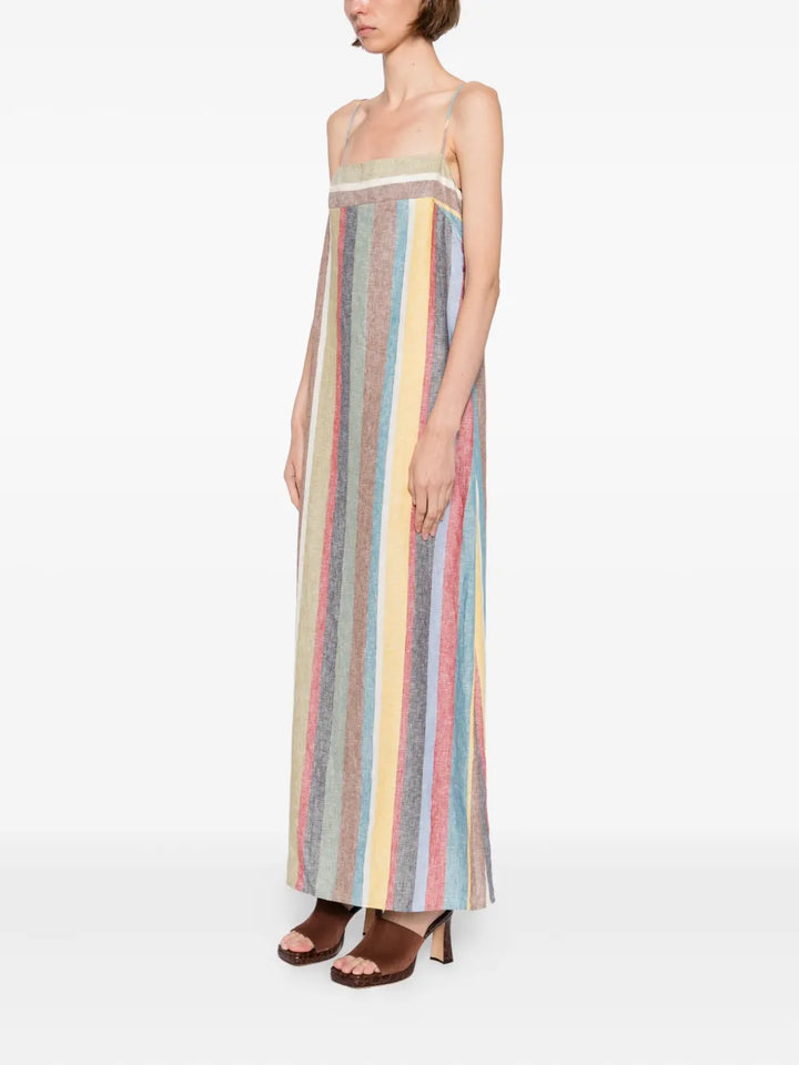 Laura Linen Dress - Pink Multi