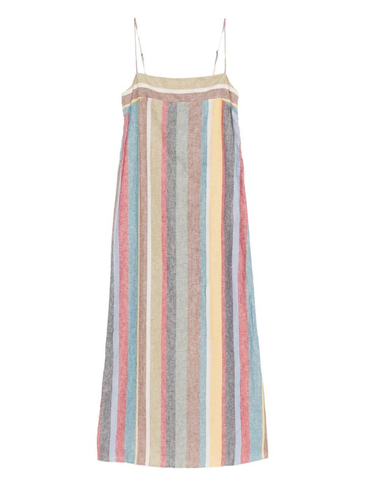 Laura Linen Dress - Pink Multi