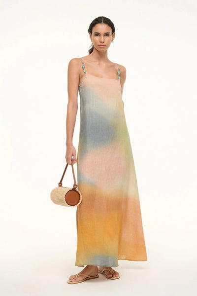 LAURA LINEN DRESS - Pastel Clouds