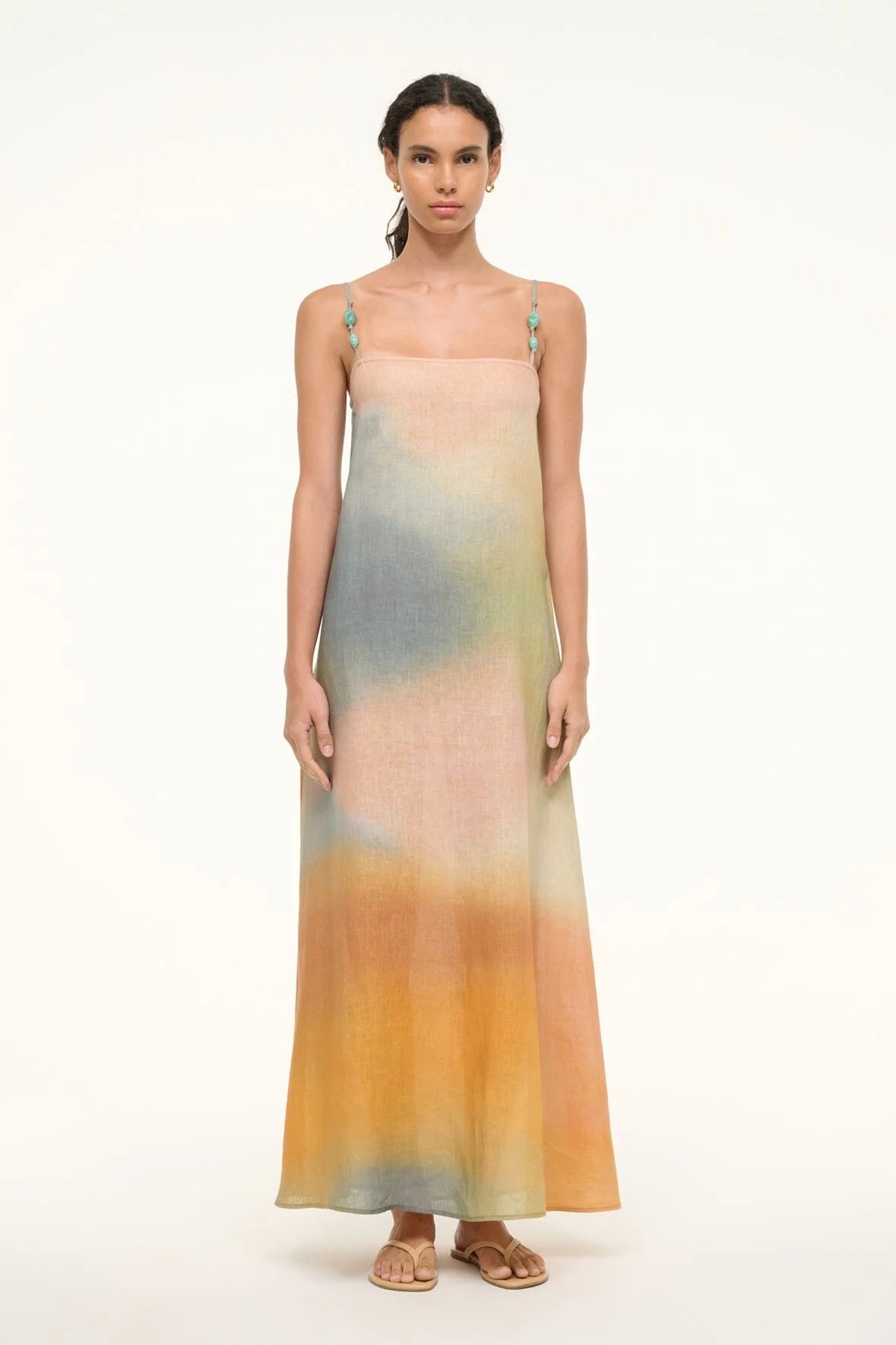 LAURA LINEN DRESS - Pastel Clouds