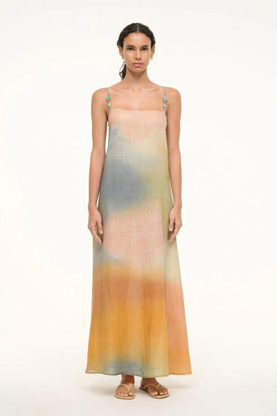 LAURA LINEN DRESS - Pastel Clouds