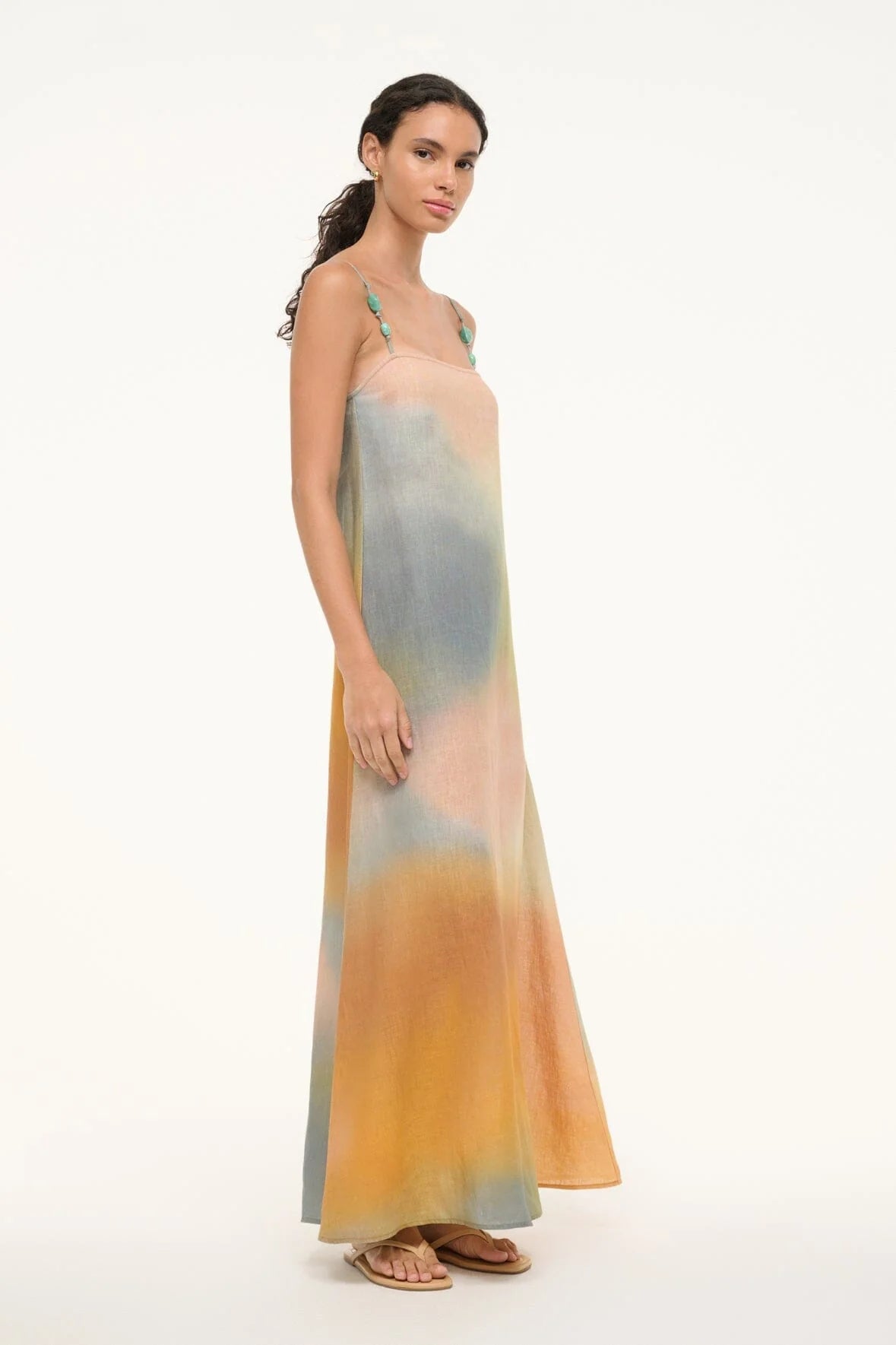 LAURA LINEN DRESS - Pastel Clouds