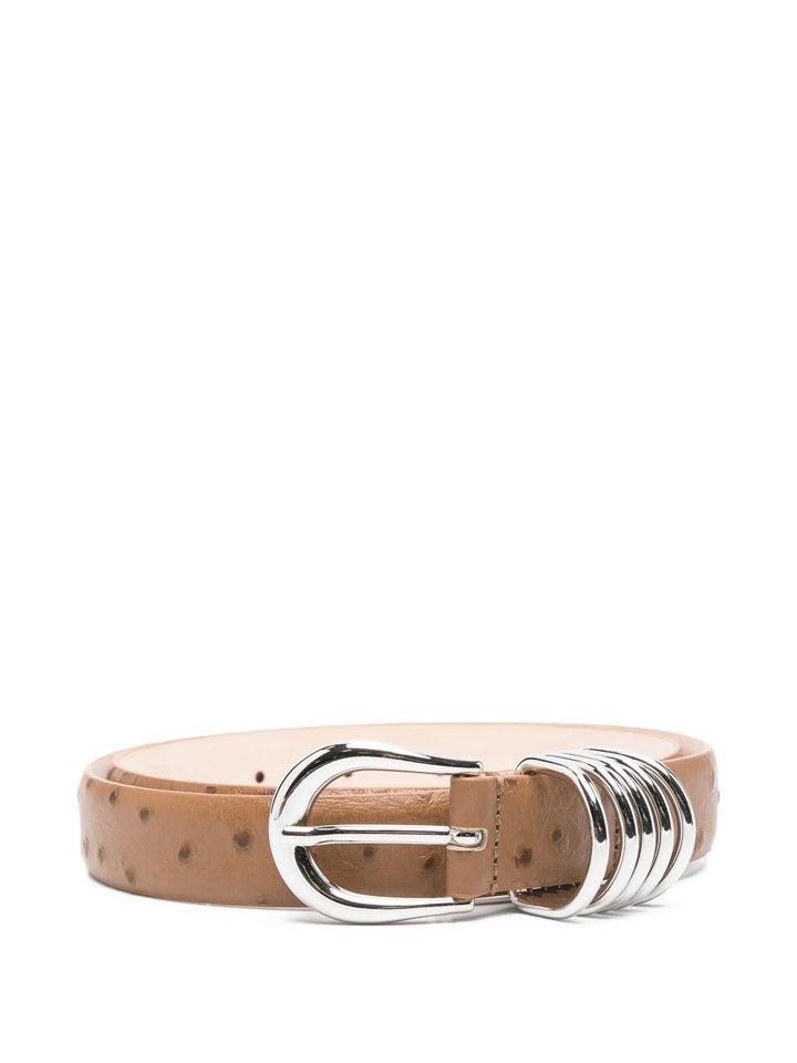 Hollyhock Ostrich Belt  - Camel