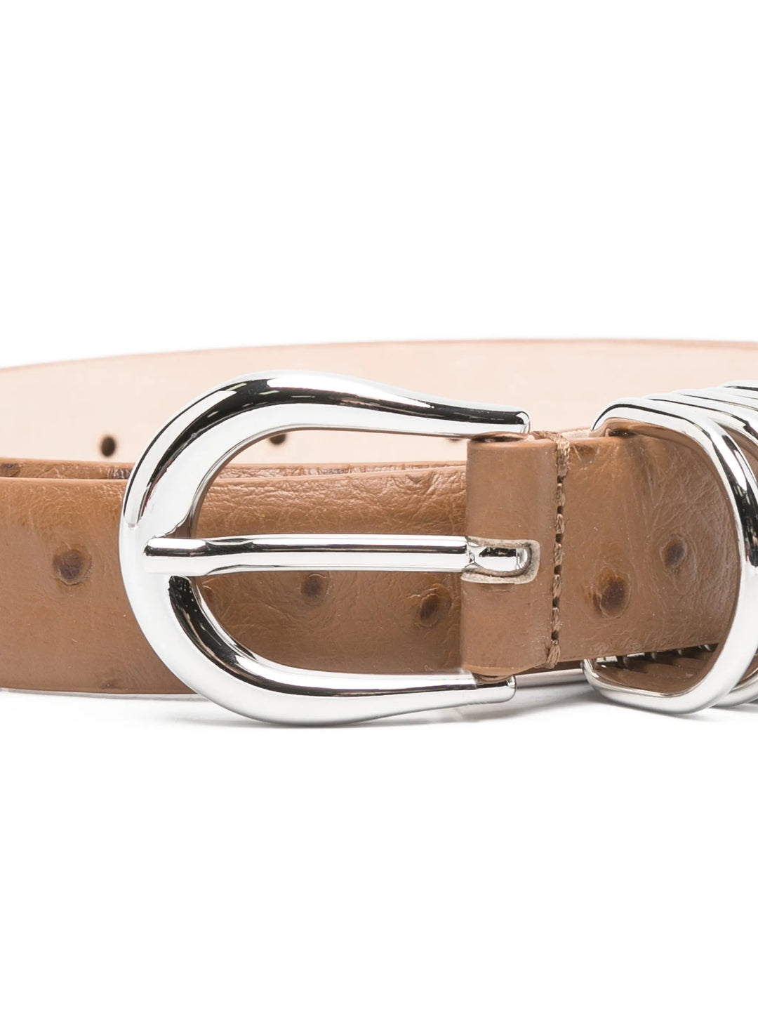 Hollyhock Ostrich Belt  - Camel