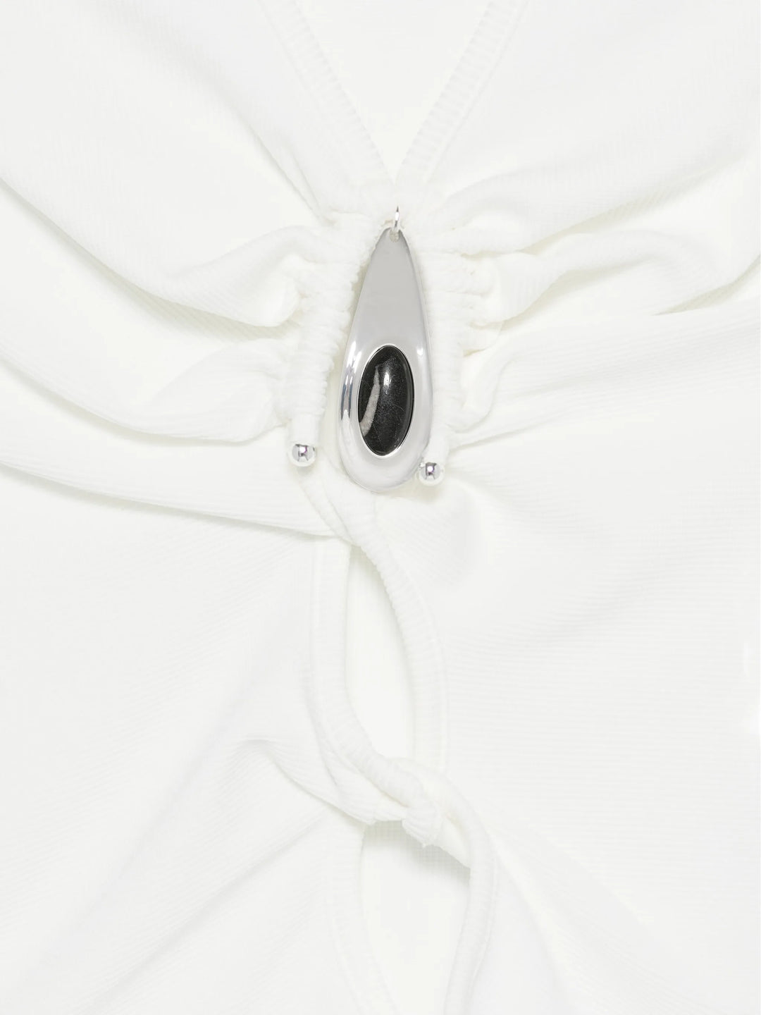 Crystal Pendant Twisted Keyhole Tank Top - More Colors Available