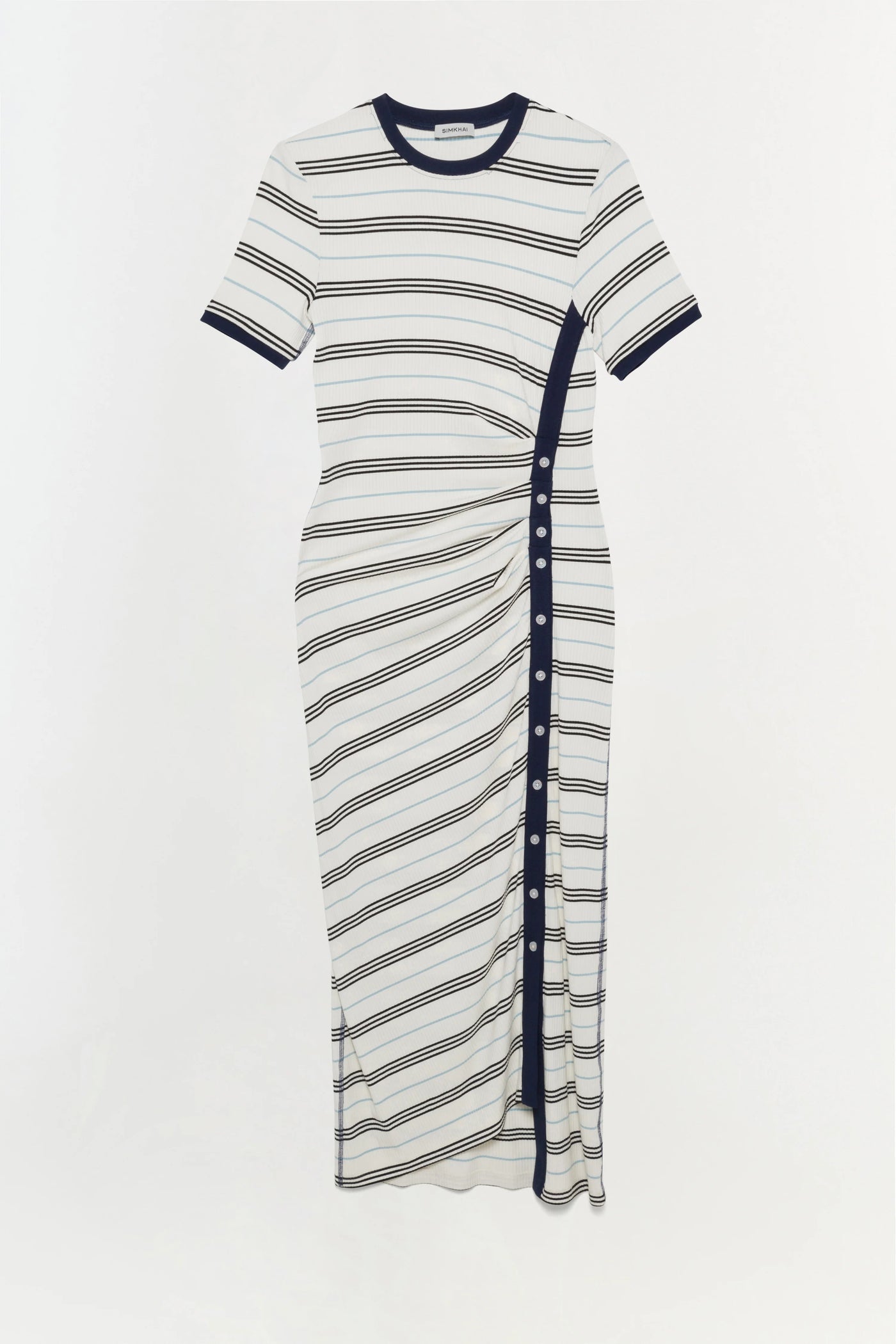 Shanna Midi Dress - White Midi Stripe