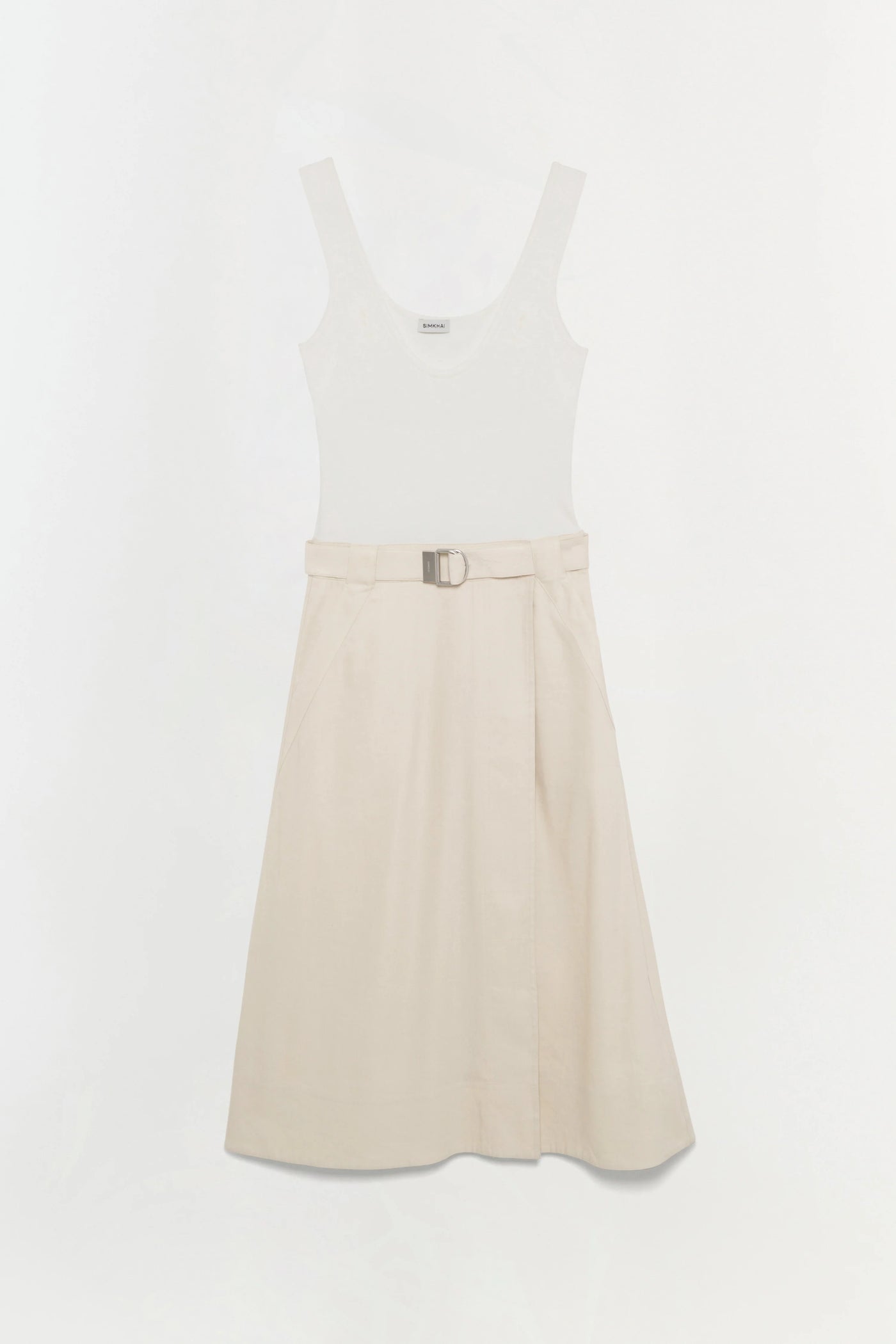Camden Knit Linen Midi Dress - White Multi