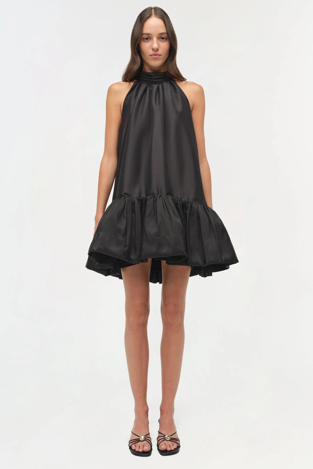 Hope Taffeta Bow Tie Mini Dress - Black