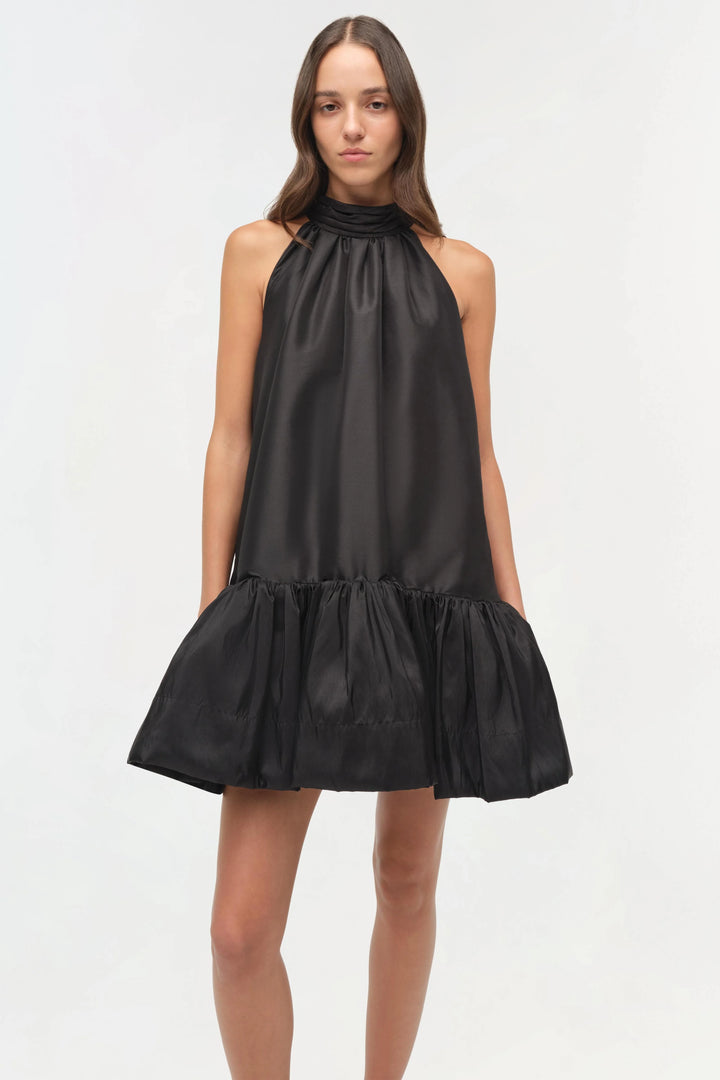 Hope Taffeta Bow Tie Mini Dress - Black