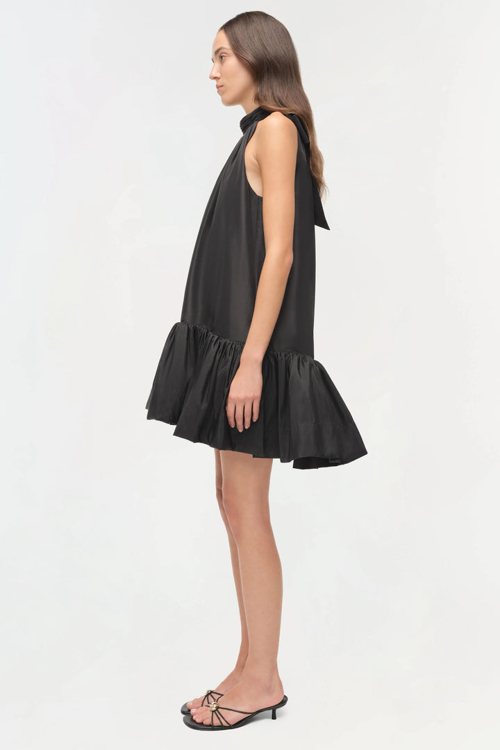 Hope Taffeta Bow Tie Mini Dress - Black