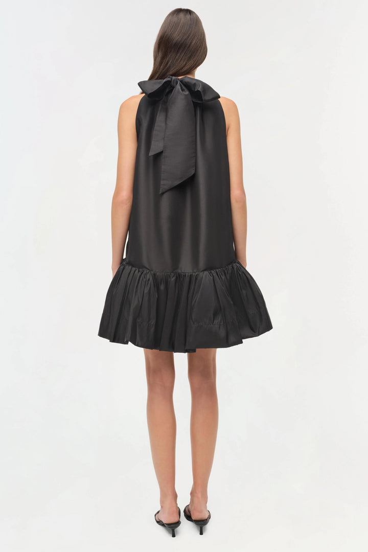 Hope Taffeta Bow Tie Mini Dress - Black