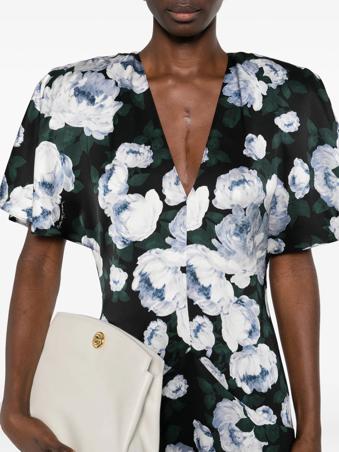 Envers V-neck floral midi dress - Black Multi