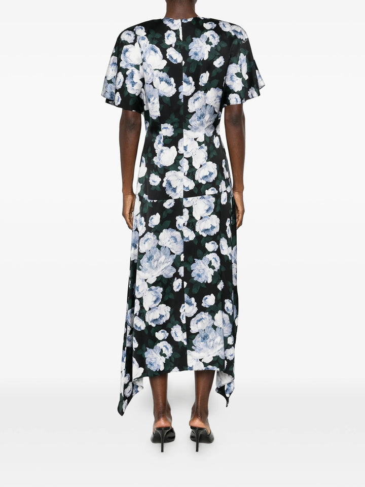 Envers V-neck floral midi dress - Black Multi