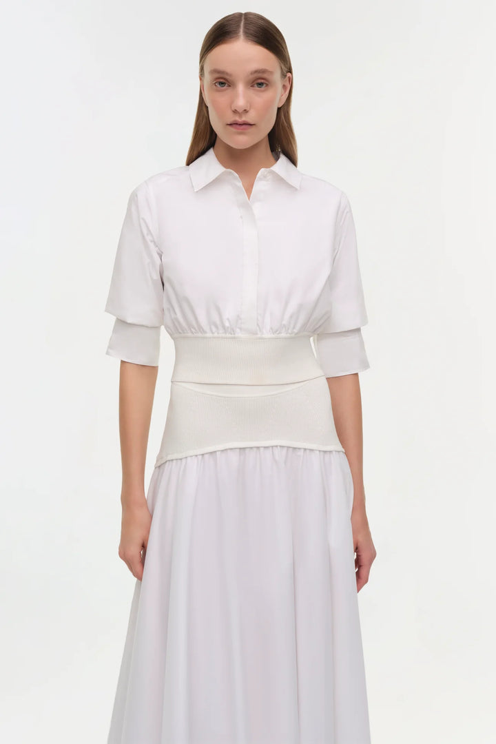 Stiles Knit Cotton Shirt - White