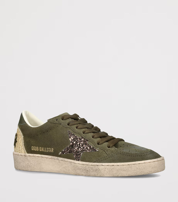 Ball Star Sneaker – Olive Suede & Glitter Star