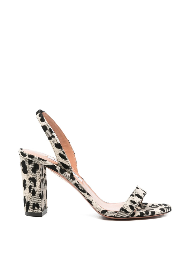 So Nude Black Sandal - Animal Print