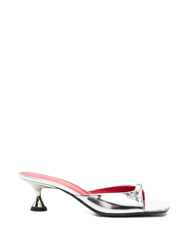 Plan C Bow-Detail Leather Sandals