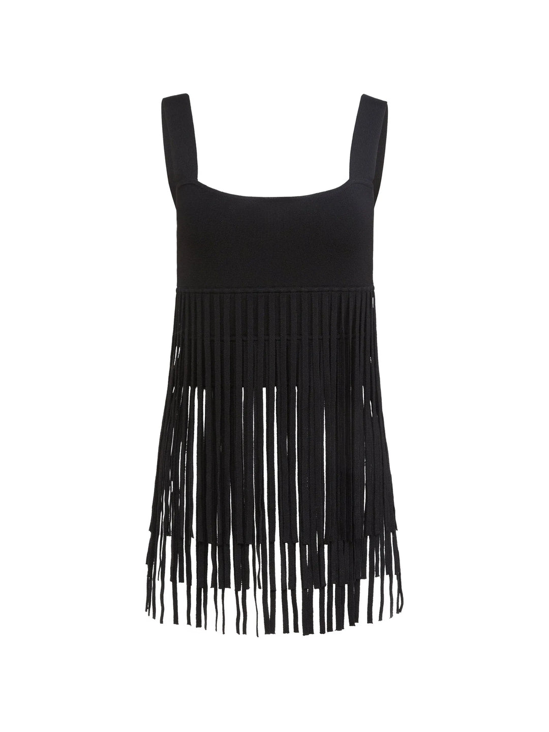 Amaris Tank  with Fringe - Black