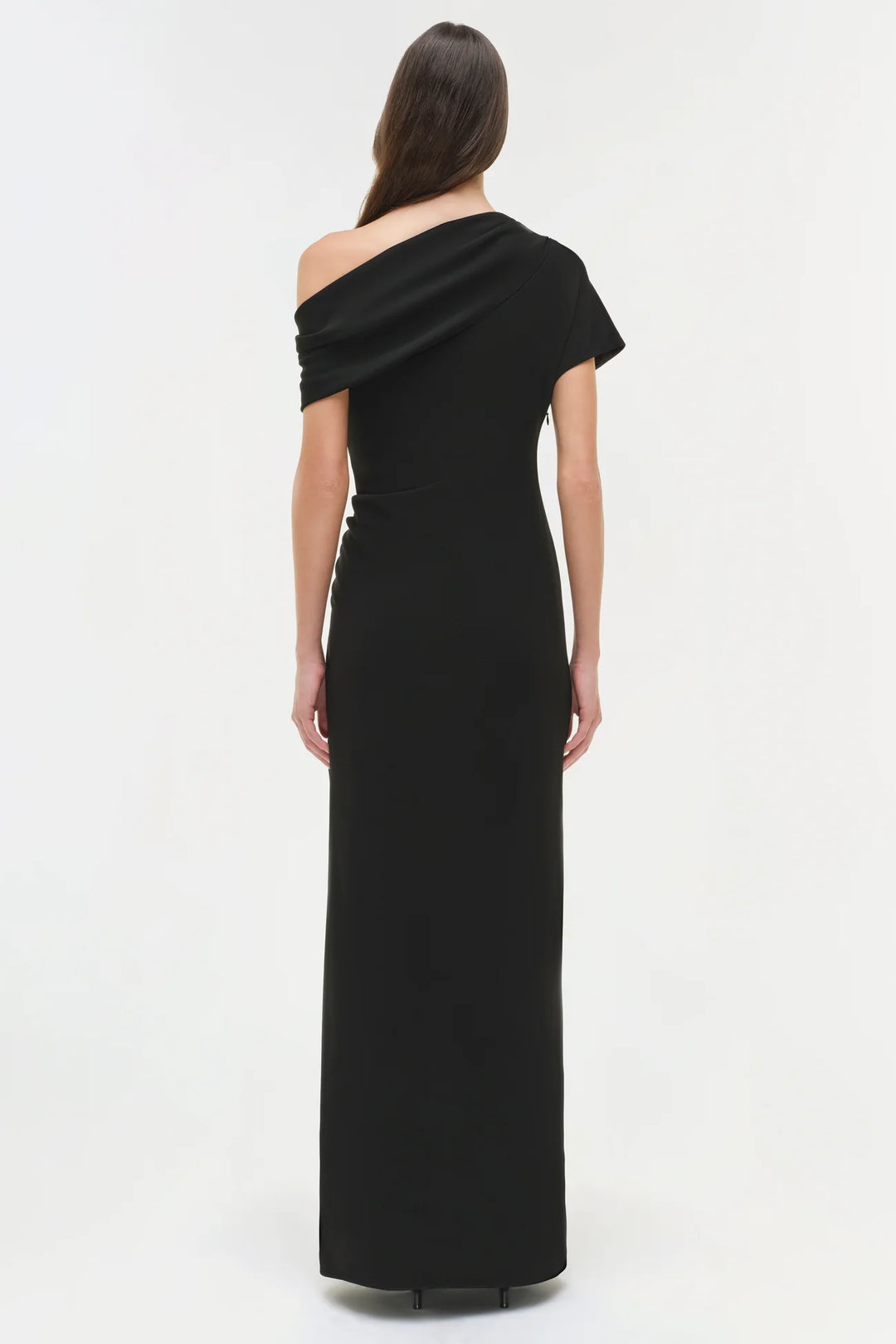 Kally Draped Midi Dress - Black