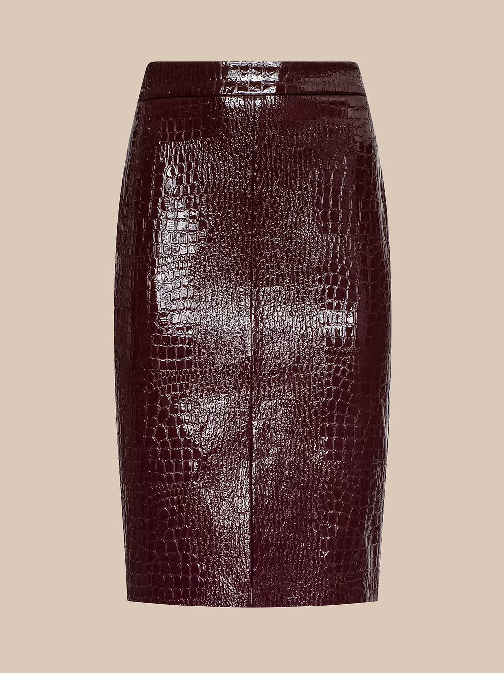Violetta Vegan Leather Skirt - Dark Port Croc