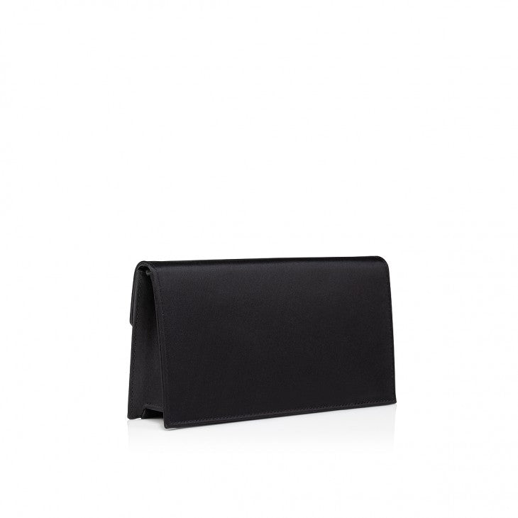 Loubi54 Crepe satin and Strass Queeny Clutch - Black