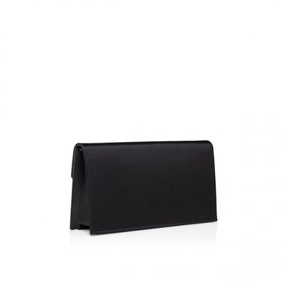 Loubi54 Crepe satin and Strass Queeny Clutch - Black