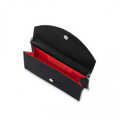 Loubi54 Crepe satin and Strass Queeny Clutch - Black