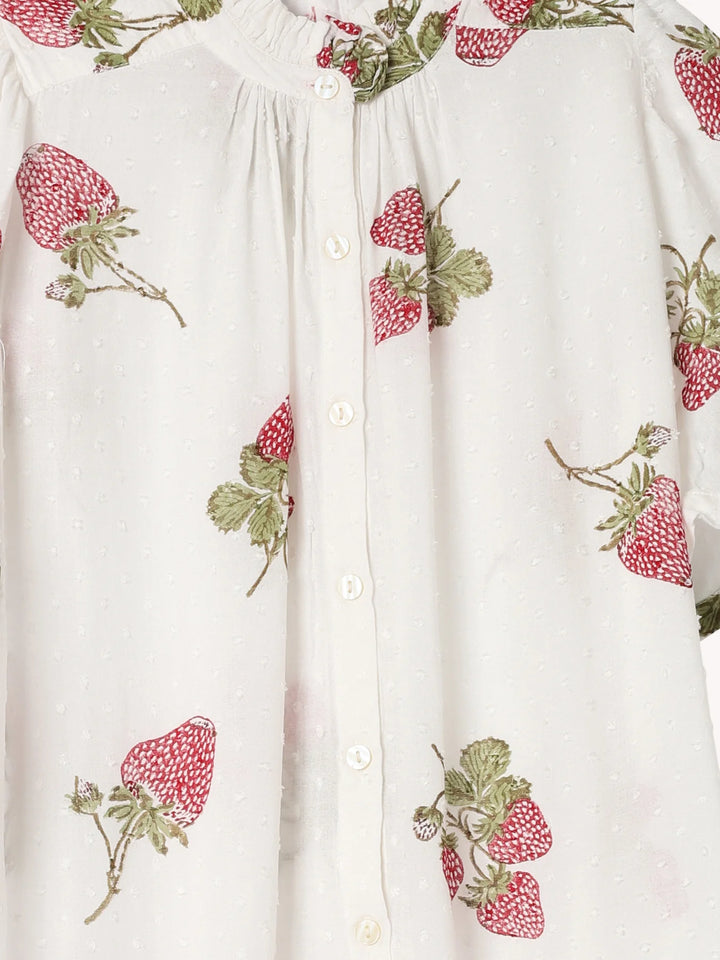 Winnie Strawberry dot shirt- Off White
