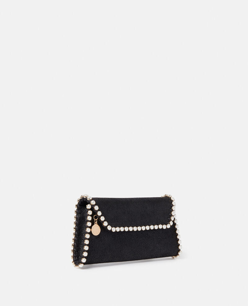 Falabella Pearl Edge Clutch - Black