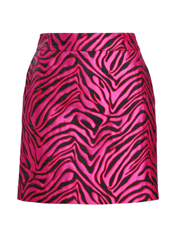 Kinley Zebra Jacquard Mini Skirt - Hot Pink