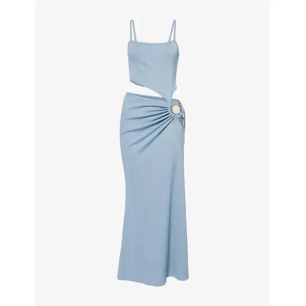 Separation tank cut-out midi dress - Light Blue