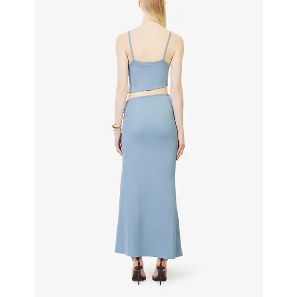 Separation tank cut-out midi dress - Light Blue