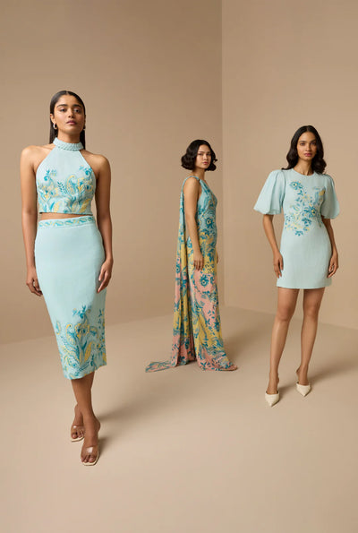 Wani One Shoulder Long Dress - Pastel Multi