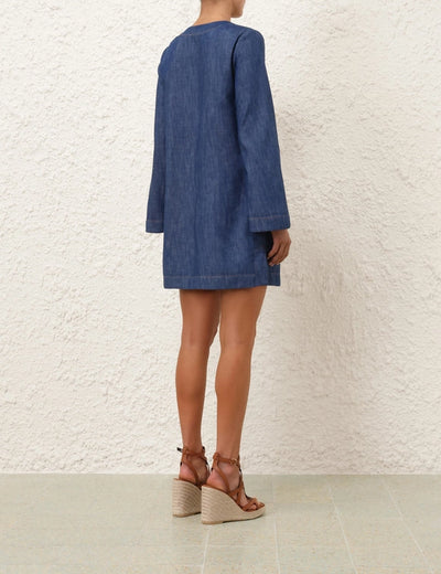 Wylie Denim Tunic Dress - Railway Blue