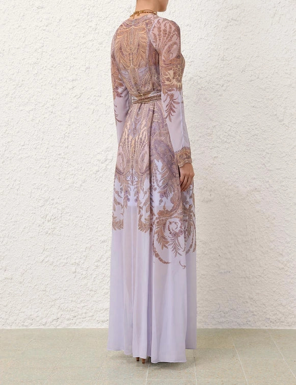 Hypnotic Sheath Dress - Lilac Paisley