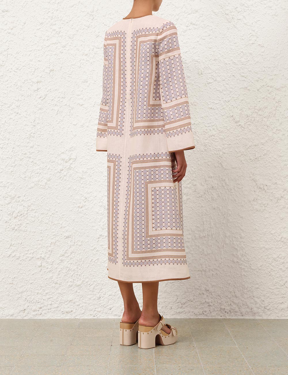 Tunic Midi Dress - Cream/Navy