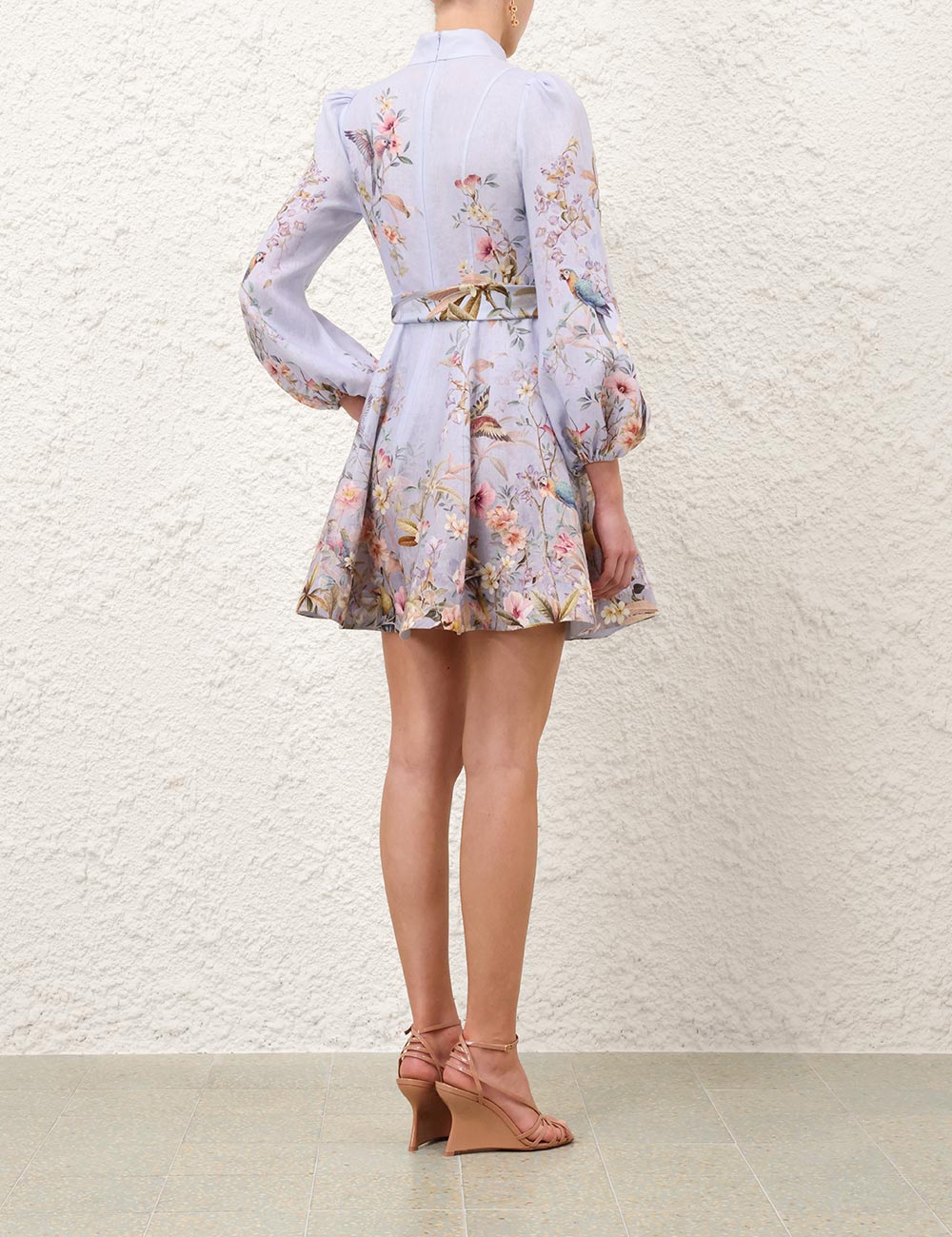 Rebellion Button Mini Dress - Blue Aviary