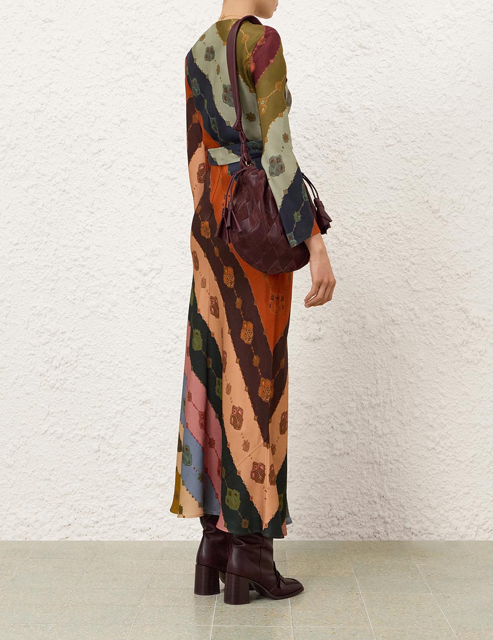 Ascent Bias Sheath Dress in Prism Stripe