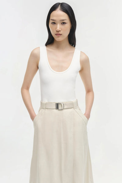Camden Knit Linen Midi Dress - White Multi