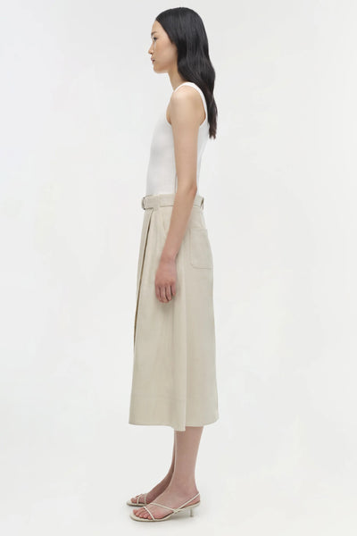 Camden Knit Linen Midi Dress - White Multi